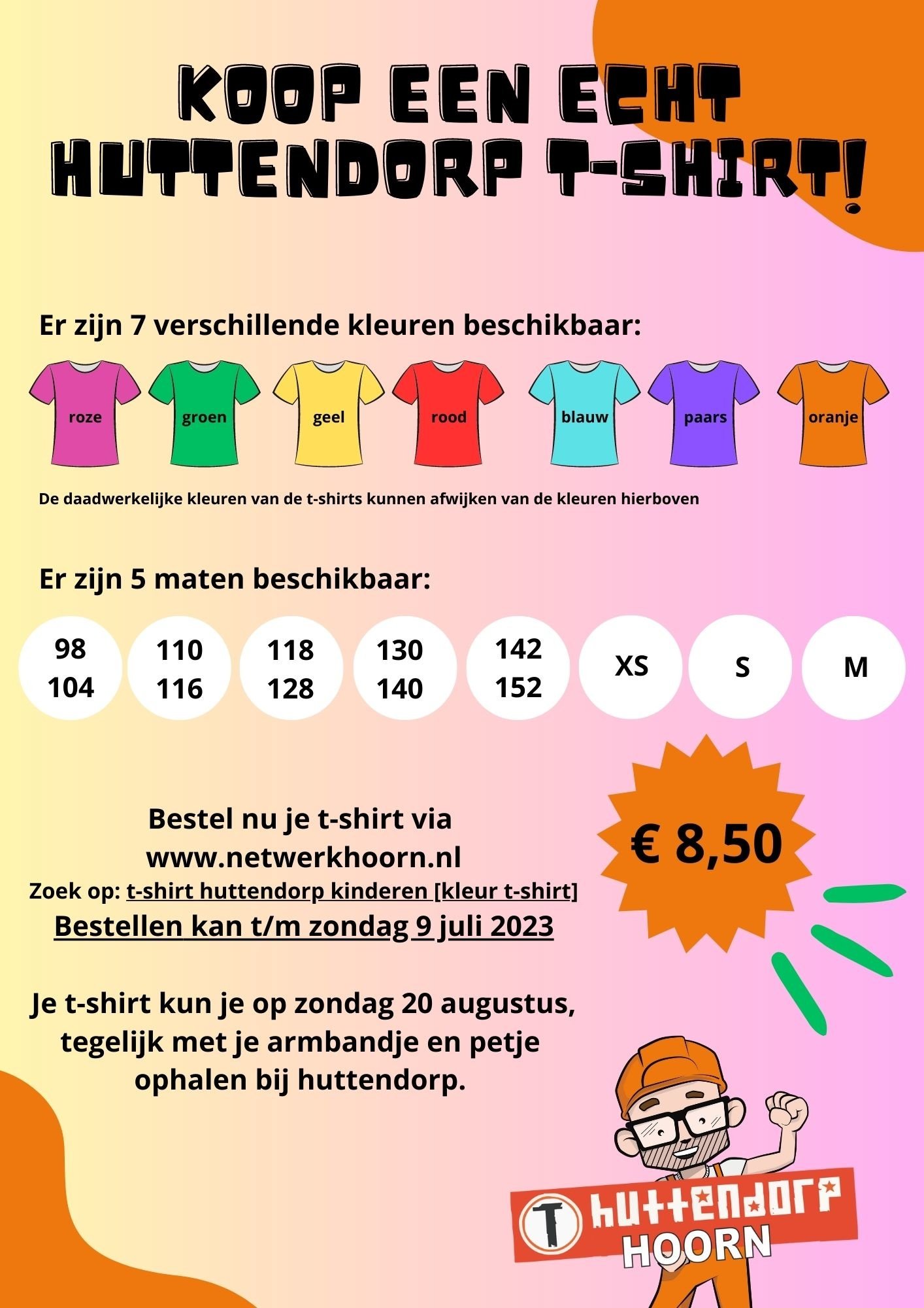 Te koop tshirts voor kinderen! Nieuws Huttendorp Hoorn 2024
